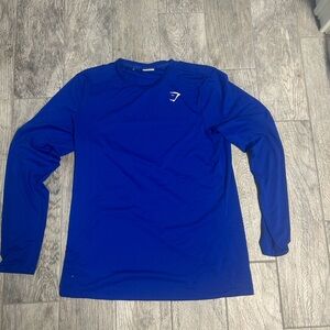 Gymshark Blue Long Sleeve Tee Athletic Wear